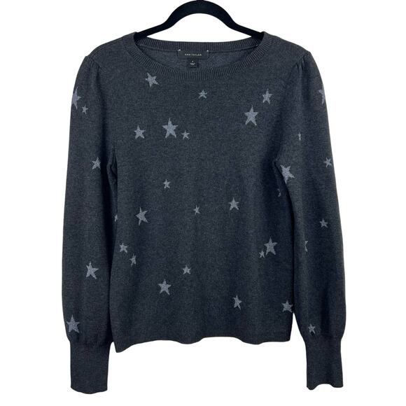 Ann Taylor Gray Star Pattern Sweater - Picture 2 of 10